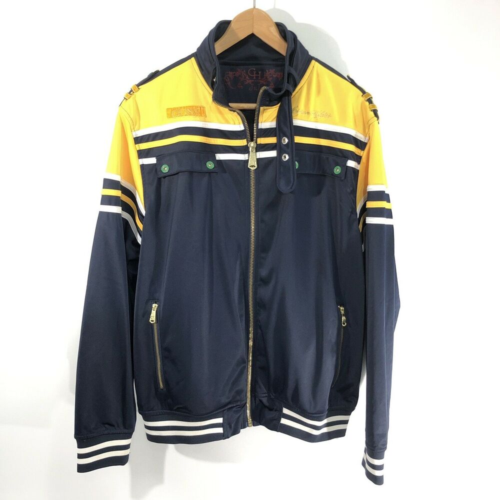 Crown Holder XL Blue with Yellow and White Stripe Track Jacket 005-047733